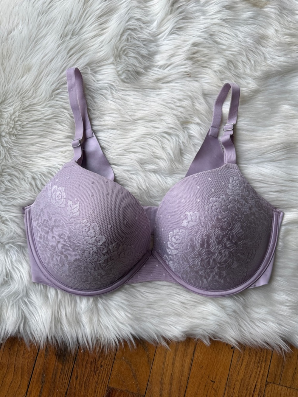 Secret Treasures Lilac Floral Lace Full Coverage Bra